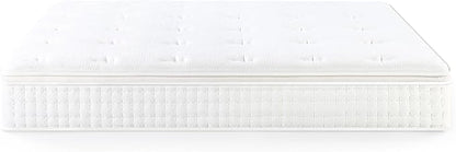 ZINUS 12 Inch Euro Top Pocket Spring Hybrid Mattress, Twin, Pressure Relief, Pocket Innersprings for Motion Isolation, Mattress in A Box