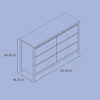 Storkcraft Alpine 6-Drawer Dresser (White) – GREENGUARD Gold Certified, White Dresser for Bedroom, Kids & Nursery Storage Drawers, Safety Interlocking Drawers, Pre-Installed Tracks, Kids Bedroom