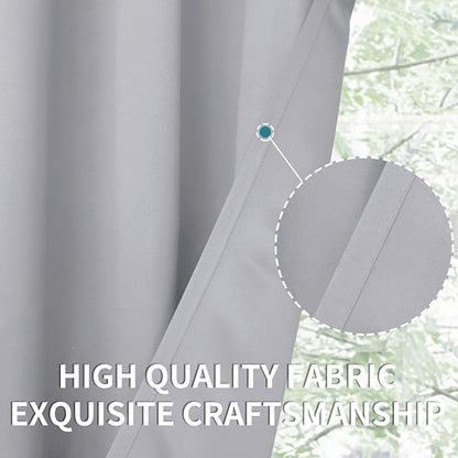 BGment Room Darkening Curtains 84 Inches Long - Grommet Thermal Insulated Drapes Window Treatment Curtains for Bedroom, 2 Panels, 42 x 84 Inch, Light Grey