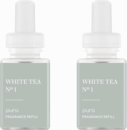 PuraHome Scent Refill - Smart Air Diffuser - Up to 120-Hours of Luxury Fragrance per Refill - Home Essential - Clean & Safe Diffuser Fragrance - 2 Pack, White Tea No. 1