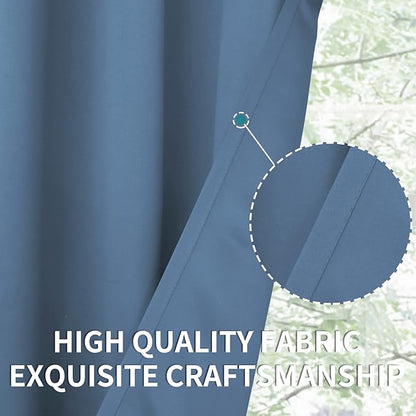BGment Blackout Curtains for Bedroom - Grommet Thermal Insulated Room Darkening Curtains for Living Room, Set of 2 Panels (38 x 54 Inch, Faded Denim)
