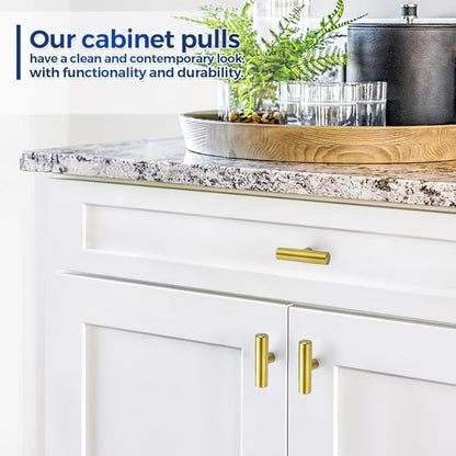 JOY DECOR 10 Pack Cabinet Knobs, Gold Cabinet Handles, 2in Kitchen Cabient Knobs, Single Hole Drawer Knobs for Dresser Drawers