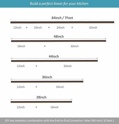 Under Cabinet Lighting Plug in, 16 Inch 1 Pc, Linkable AC120V 3CCT 3000K/4000K/5000K Ultra Slim, LED Under Cabinet Lights for Counter Light, Kitchen, Shelf, Sink, Workshop, Desk, Bronze