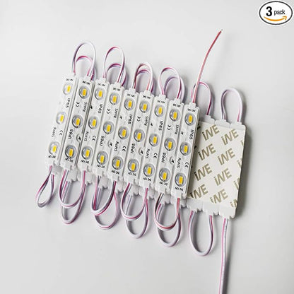 LED Module, 3000K LED Decorative Light 20pcs 9.8Ft 5730SMD 150LM Per LED Module Lights Decorative Light for Letter Sign Advertising Signs with Tape Adhesive Backside (Warm White Light)