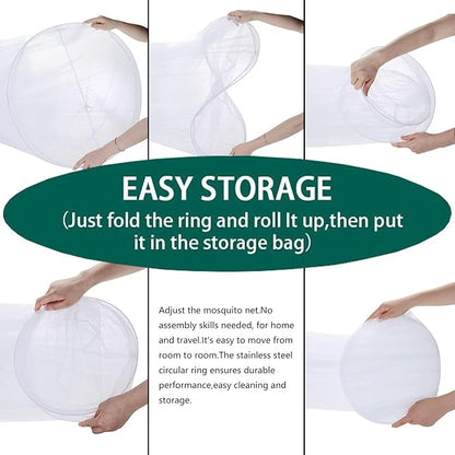 Mosquito Net Bed Canopy for Girls,King Canopy Bed Curtains Full Queen Size from Ceiling,Dome Mosquito Netting Bed Tent Twin Girls Princess Canopy Bed White Decor for Baby Crib,Kid Bed and Adult Beds