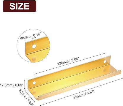 uxcell Cabinet Finger Edge Pull, 3pcs 150mm / 5.91" Aluminum Alloy Back Mount Hidden Cabinet Pulls Concealed Handle for Home Kitchen Drawer Cabinet, Gold