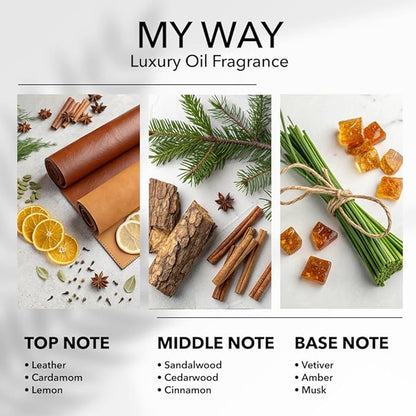 My Way Diffuser Oil, Inspired by 1 Hotel Miami Beach, 3.3 Fl Oz, 100 mL, Hotel Scent Diffuser Oil, My Way Aromatherapy Blend of Essential Oils for Home & Office, Leather & Sandalwood Scent.