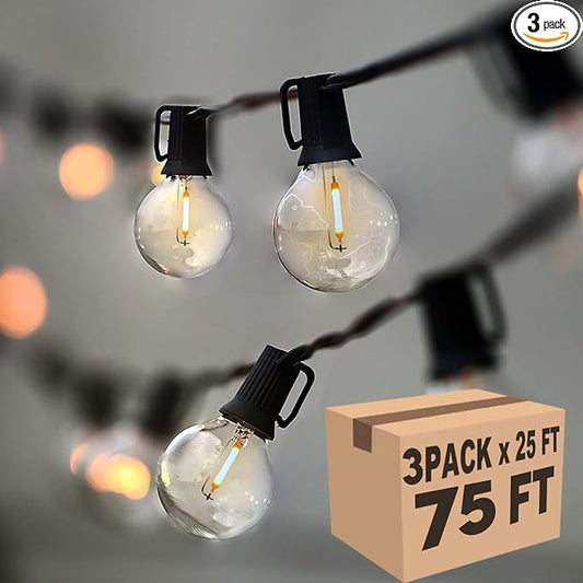 Lampat String Lights, LED 25Ft G40 Globe String Lights with Bulbs-UL Listd for Indoor/Outdoor Commercial Decor (75 FT)