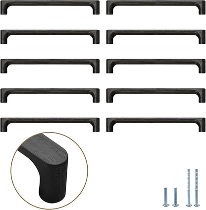 Black Round 7-1/2in 10 pcs Wooden Drawer Pulls Handle pulls for cabinets Kitchen Cabinet Drawer pulls Cabinet Door Pull