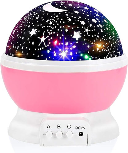 Night Light for Kids, Toys for 3 4 5 6 7 8 Year Old Boys Girls, Star Projector 360 Degree Rotation - 4 LED Bulbs 12 Light Color Changing with USB Cable, Romantic Gifts for Men Women Children