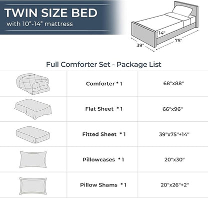 HEVUMYI Hot Pink & Baby Pink Twin Comforter Set - 5-Piece All Season Bed in a Bag Twin, Ultra Soft Bedding Set with Comforter, Flat Sheet, Fitted Sheet, Pillowcases, Pillow Shams
