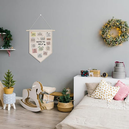 Therapy Office Decor Teacher Desk Must Haves Canvas Hanging Pennant Flag Banner Wall Sign Gift for Nursery Bedroom Playroom Game Room Front Door