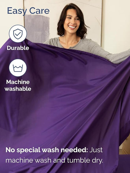 Extra Deep Twin Sheet Set - 4 Piece Breathable and Cooling Sheets - Hotel Luxury Bed Sheets Set - Easy & Secure Fit - Soft, Wrinkle Free and Comfy Sheets Set - Purple Sheet Set with Extra Deep Pockets