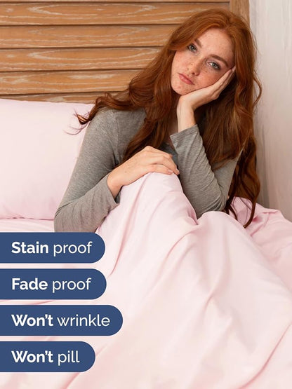 Extra Deep Full Sheet Set - 6 Piece Breathable and Cooling Sheets - Hotel Luxury Bed Sheets Set - Easy Fit - Soft, Wrinkle Free and Comfy Sheets Set - Lavender Pink Sheet Set with Extra Deep Pockets