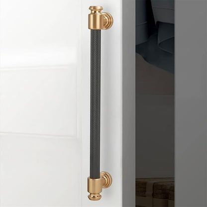 6 Pack Matte Black & Champagne Bronze 12.5 inch Pull Handles for Cabinets & Drawers