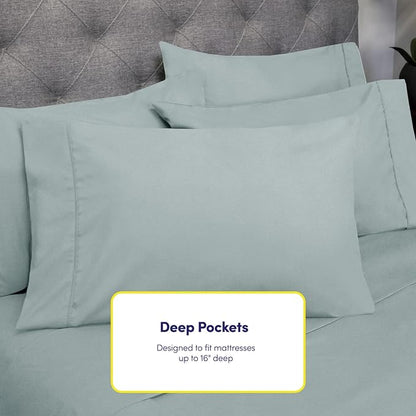 6 Piece Bed Sheet Set, Full, Slate