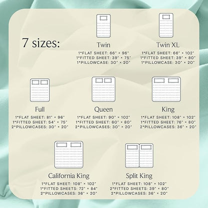 LuxClub 4 PC Sheet Set Bed Sheets Deep Pockets 16" Eco Friendly Wrinkle Free Cooling Machine Washable Hotel Bedding Silky Soft - Aquamarine California King