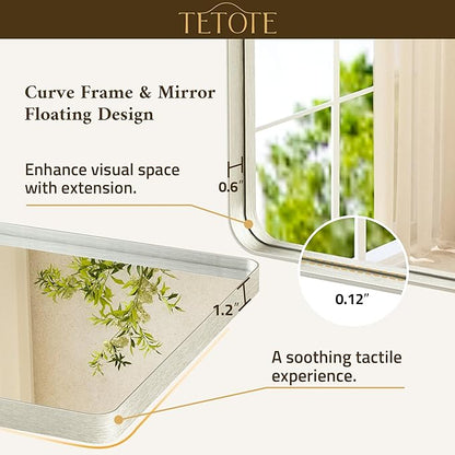TETOTE Brushed Nickel Bathroom Mirror 30 x 36 Brushed Nickel Metal Framed Bathroom Mirror, Tempered Glass, Modern Farmhouse Wall Mounted Mirror for Decorative(Horizontal/Vertical)