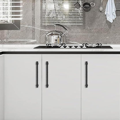 6 Pack Matte Black Cabinet Handles and Drawer Pulls - 12-3/5 inch (320mm) - Black Kitchen Cabinet Hardware