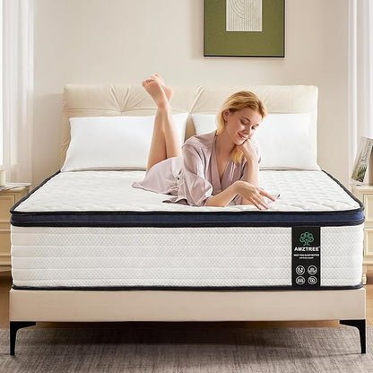 Full Size Mattress 10 Inch Full Mattress in a Box - Memory Foam & Pocket Springs, Pressure Relief, Medium Firm Comfort, Motion Isolation, Ideal for All Sleep Positions, CertiPUR-US Certified