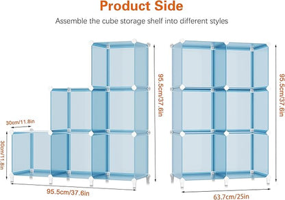 Portable Closet 6 Cube Closet Organizer and Storage Shelf Bookcase with Metal Hammer, Organizer Cabinet for Kids, Bedroom, Bathroom