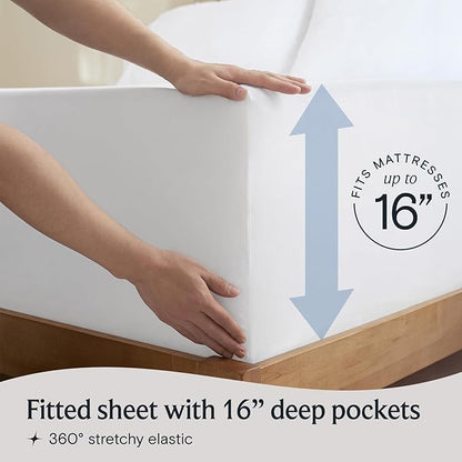 LuxClub 3 PC Sheet Bed Sheets Deep Pockets Wrinkle Free Kids Fitted Sheets Machine Washable Hotel Bedding Silky Soft - White Twin