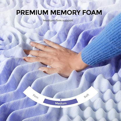 Dreamsmith 2 Inch 7-Zone King Memory Foam Mattress Topper, Cooling Gel Infused Foam Mattress Topper King for Pressure Relief, CertiPUR-US Certified