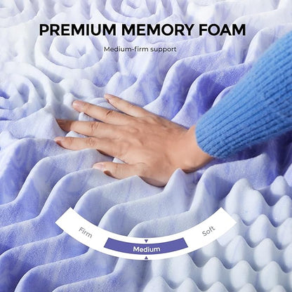 Dreamsmith 3 Inch 7-Zone King Memory Foam Mattress Topper, Cooling Gel Infused Foam Mattress Topper King for Pressure Relief, CertiPUR-US Certified