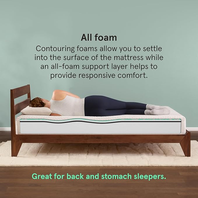 Kin By Tuft & Needle Firm 6" Twin Adaptive Foam Mattress in a Box, Cooling Pressure Relief, Balanced Support, 100 Night Trial, Fiberglass-Free, CertiPUR-US, 10-Year Limited Warranty