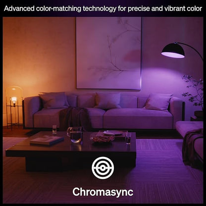 Philips Hue Smart LED A19 Bulb, White & Color Ambiance, E26 Base, 7.2W, Full Spectrum Light 1000K-20000K, 810 Lumens, Dimmable, Works with Alexa, Google,& Apple Home, 3pk