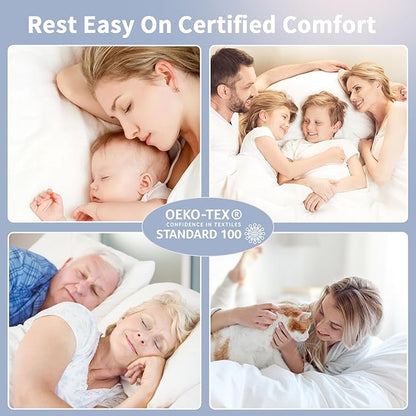 Extra Thick Fitted Mattress Topper - Full XL Size for College Dorm | Soft & Cooling Pillow Top Mattress Pad & Protector | Bed Topper for Back Pain, Straps Stretch 6" to 22" Deep