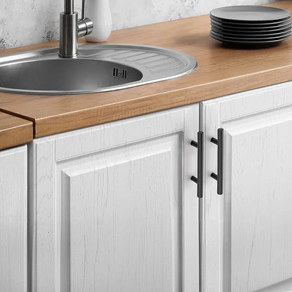 JOY DECOR 5 Pack Cabinet Handles, Black Cabinet Pulls, 3 in Hole Center Kitchen Hardware, Stainless Steel T Bar Handles for Dresser Drawers
