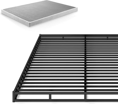 ZINUS Quick Lock Metal Smart Box Spring, 4 Inch Mattress Foundation, Strong Metal Structure, Easy Assembly, King, White