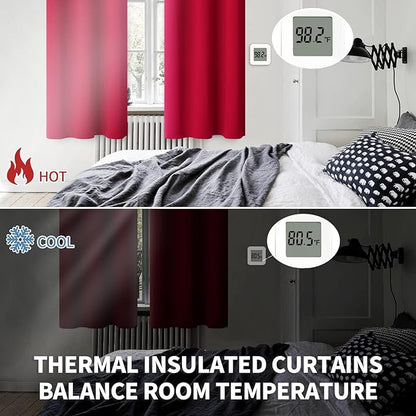 BGment Room Darkening Curtains 84 Inches Long - Grommet Thermal Insulated Drapes Window Treatment Curtains for Bedroom, 2 Panels, 70 x 84 Inch, Red