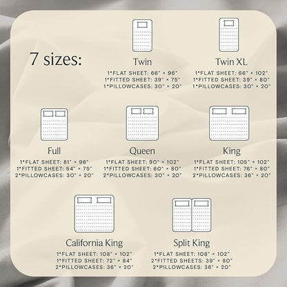 LuxClub 4 PC Queen Sheet Set, Deep Pockets Wrinkle Free Cooling Bed Sheets Hotel Bedding for Women, Men, Kids & Teens, Includes 1 Fitted Sheet, 1 Flat Sheet and 2 Pillowcases - Silky Soft Light Taupe