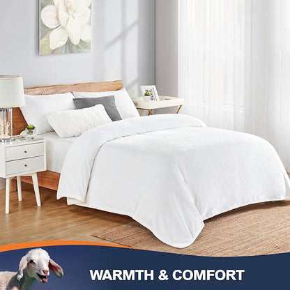 Walensee Fleece Blanket Plush Throw Fuzzy Lightweight (XL-Twin Size 66x90 White) Super Soft Microfiber Flannel Blankets for Couch, Bed, Sofa Ultra Luxurious Warm and Cozy for All Seasons