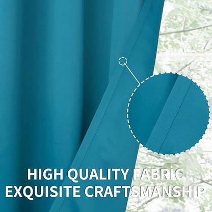 BGment Blackout Curtains - Grommet Thermal Insulated Room Darkening Bedroom and Living Room Curtains, Set of 2 Panels (52 x 84 Inch, Peacock Blue)