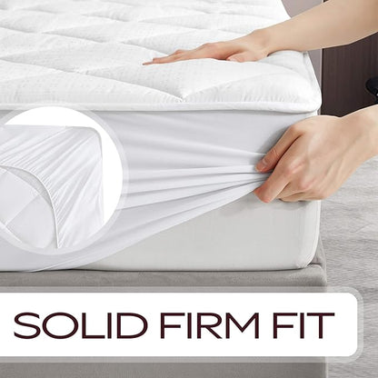 MAXI Cot Size (33 X 75) Mattress Pad - Luxurious Cotton Sateen Mattress Protector - Soft, Comfortable, & Breatheable Mattress Cover - Mattress Pad Protects Mattress from Dust, Dirt, Spills, & Stains