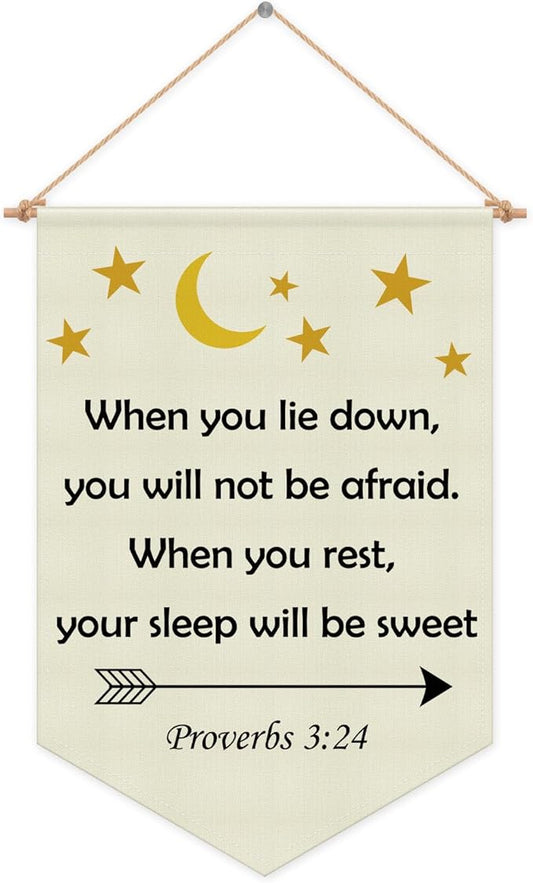 Christian Wall Banner Kids Religious Bible Verse Hanging Pennant Flag Banner motivational Inspirational Christian Wall Decor for Kids Room Nursery Playroom Baby Room Christmas Birthday Gifts