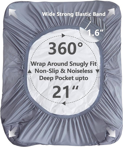 Twin XL Mattress Pad Waterproof, Soft Cooling Mattress Topper for College Dorm, Extra Long Twin Mattress Cover Protector Washable, Deep Pocket 8-21" (39x80 inch, Grey)