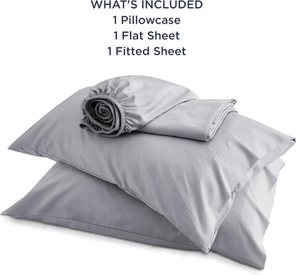Bedsure Cooling Sheets Twin, Rayon Derived from Bamboo, Cooling Sheets, Breathable & Soft, Deep Pocket Up to 16 Inches, Hotel Luxury Silky Bedding for Hot Sleepers, Silver Grey