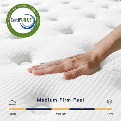 Vesgantti Twin Mattress 10 Inch Innerspring Multilayer Hybrid Single Mattress - Ergonomic Design with Memory Foam and Pocket Spring Mattresses Twin Size - Box Top Series Medium Firm Feel