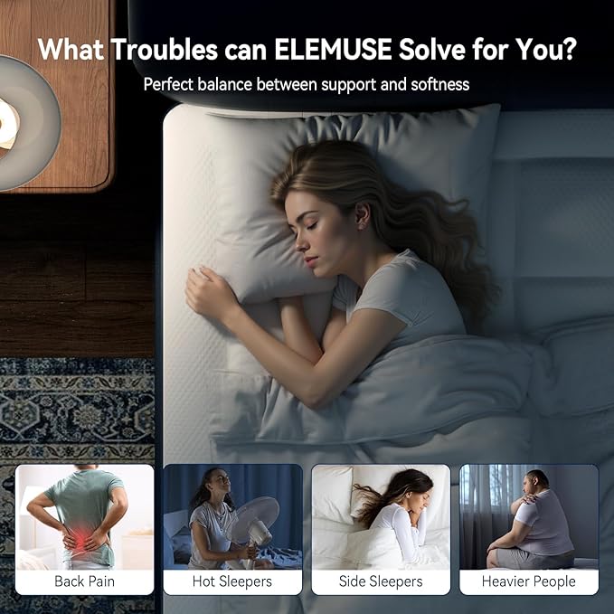 ELEMUSE RV King Dual Layer 3 Inch Memory Foam Mattress Topper, 2 Inch Cooling Gel Memory Foam Bed Pad and 1 Inch Soft Pillow Top Mattress Pad for Back Pain Relief & Hot Sleepers