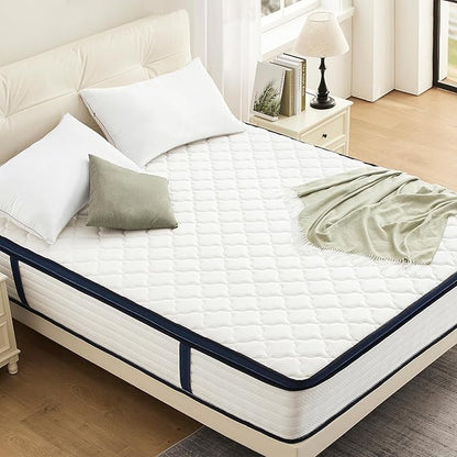 Twin Mattress 10 Inch Twin Size Mattresses - Memory Foam & Pocket Coils Springs, Pressure Relief, Medium Firm Comfort, Motion Isolation, Ideal for All Sleep Positions, CertiPUR-US Certified