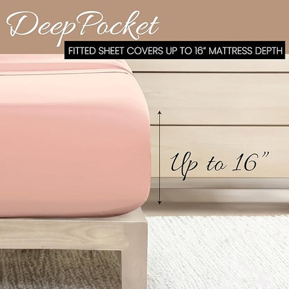 Linen Market Double-Brushed Microfiber Twin Sheet Set 3 Piece – Oeko-TEX Certified Ultra Soft & Wrinkle-Free - 16" Deep Pocket Sheets - Easy Care Twin Size - Blush