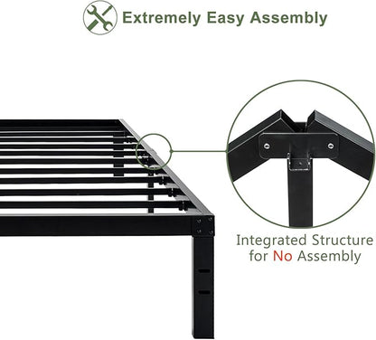 45MinST 14 Inch Reinforced Platform Bed Frame/3500lbs Heavy Duty/Easy Assembly Mattress Foundation/Steel Slat/Noise Free/No Box Spring Needed, Twin XL