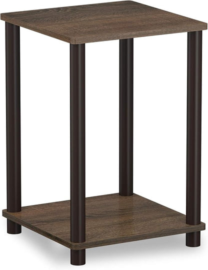 FURINNO Turn-N-Tube Haydn End Table, 1-Pack, Walnut/Brown