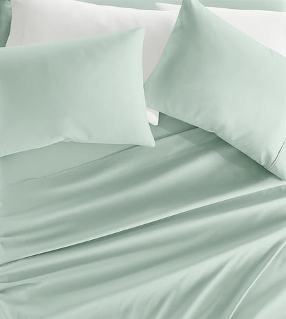 Linen Market Double-Brushed Microfiber Queen Sheet Set 4 Piece – Oeko-TEX Certified Ultra Soft & Wrinkle-Free - 16" Deep Pocket Sheets - Easy Care Queen Size - Mint