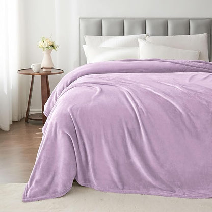 BEDELITE Fleece Blanket Lilac Throw Blankets for Couch & Bed, 300GSM Luxury Plush Cozy Fuzzy Blanket 50" x 60", Super Soft Warm Lightweight Throw Blanket for Travel Camping