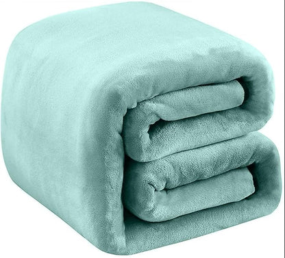 Fleece Blankets for All Season - Premium Lightweight Anti-Static Throw for Queen/Full Size Bed Extra Soft Brush Fabric Warm Sofa Thermal Blanket 90" x 90"(Sage Green)